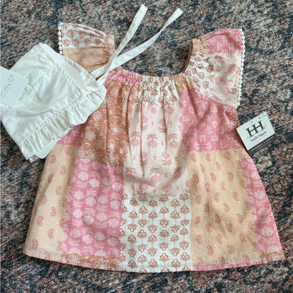 Haute Hippie Pink and Cream dress with Vintage-Inspired Design size 2T